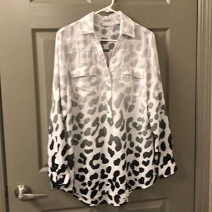 Leopard fade blouse